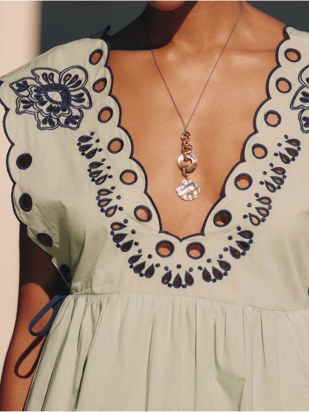Farm Rio Cotton Tropi Eyelet Mini Dress - Picture 7 of 8